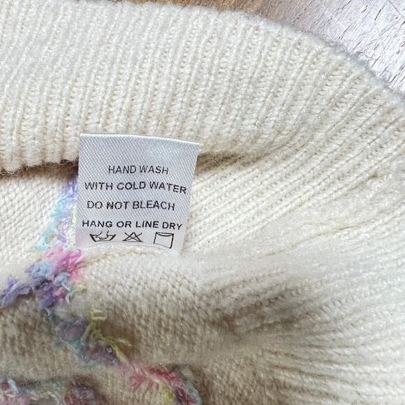 Emily Wonder Womens Wool Blend Sweater Rainbow Polka Dot Size Large Fairy Soft - Picture 6 of 6